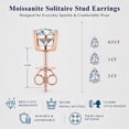 thumbnail image 4 of JeenMata 2 Carat Pear Solitaire Moissanite Stud Earrings for Women, Earrings for Men, 18K Rose Gold Plated, Hypoallergenic Earrings, D VS1, Stud Earring for Woman, Jewelry, Gift, Earrings, 4 of 11