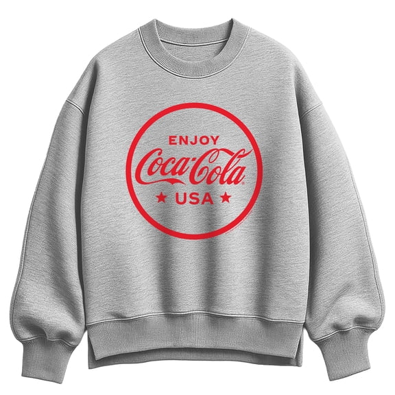 Coca-Cola - Enjoy Coca Cola USA - Ladies Oversized Fleece Crew Sweatshirt