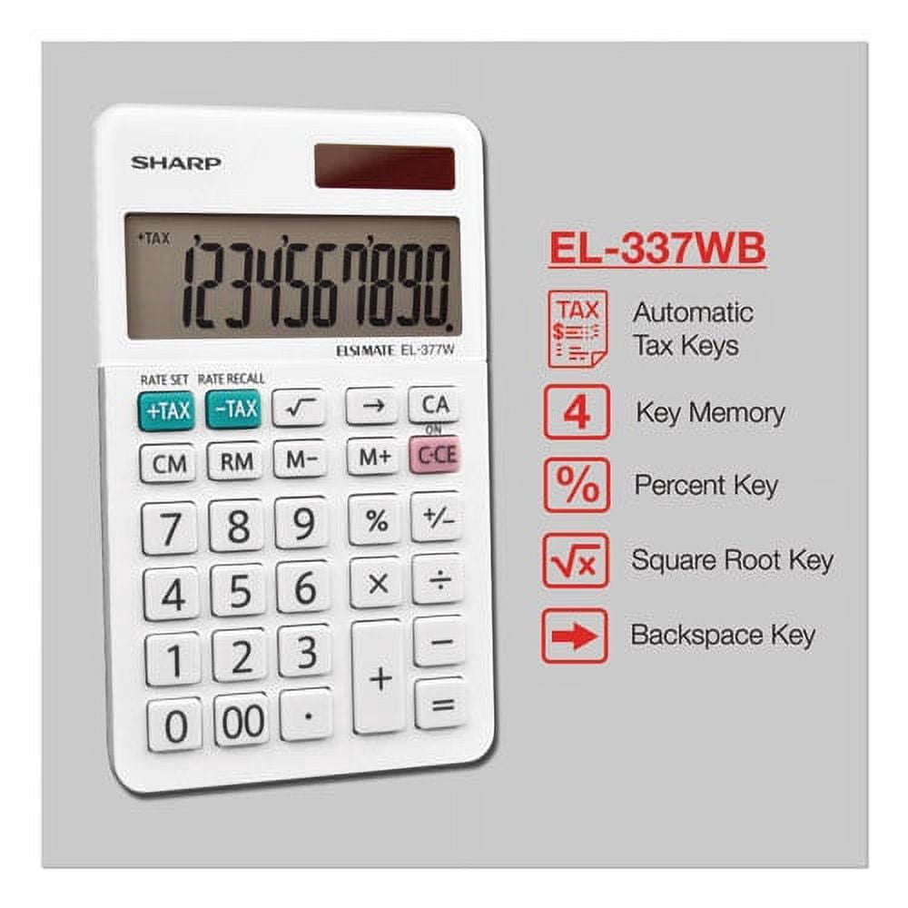 El-377wb Large Pocket Calculator, 10-Digit Lcd | Bundle of 2 Each