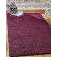 thumbnail image 4 of Solid Shag Collection Area Rug (5' 3" x 8' Rectangle, Eggplant Purple), 4 of 7