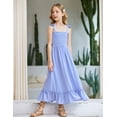 thumbnail image 6 of Arshiner Girls Summer Dress Boho Beach Casual Smocked Maxi Dresses, 6 of 9