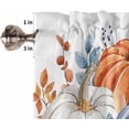 thumbnail image 5 of Fall Pumpkin Tier Curtains 24 Inch Length, Thanksgiving Watercolor Blue Orange Leaves Rod Pocket Kitchen Tier Curtains 2 Panels, Farmhouse Small Window Treatment Tiers for Cafe Bathroom, 27.5"x24", 5 of 5