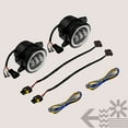 thumbnail image 4 of TRUE MODS 4" 60W LED Fog Lights Replacement For 2007-2018 Jeep Wrangler JK Unlimited JKU Sport S Rubicon Sahara Front Bumper Off-Road Round Driving Light Bulb Lamp [HALO DRL] [Amber Turn Signals], 4 of 8