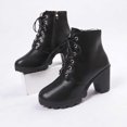 thumbnail image 5 of Babysbule Womens Shoes Clearance, Autumn And Winter Thick Heel Lace Pp Nude Boots High Heel Ankle Boots Women, 5 of 8