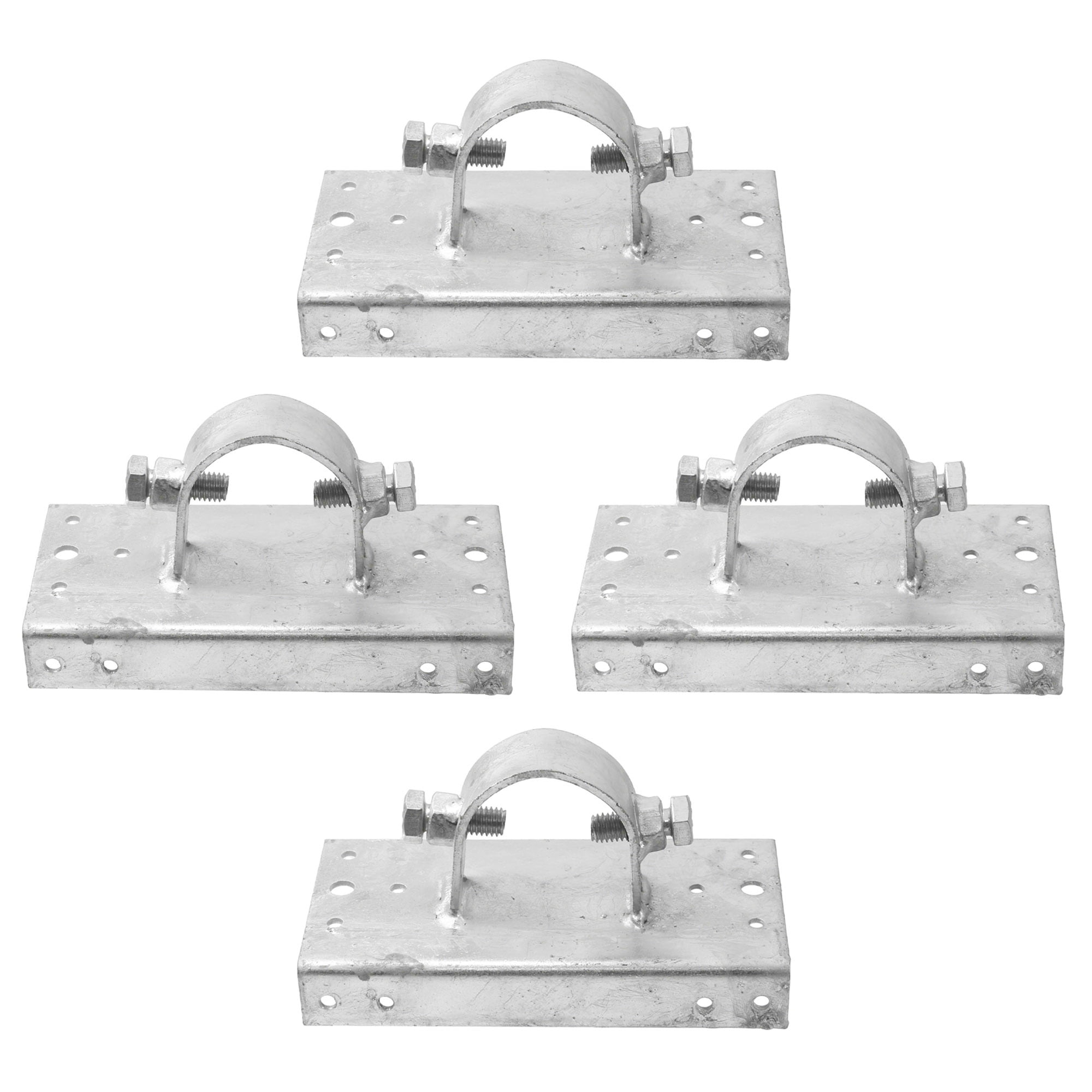 Plum Fittings Chain Link Fence 2" [1 7/8" OD] x 6" Wood to Steel Post