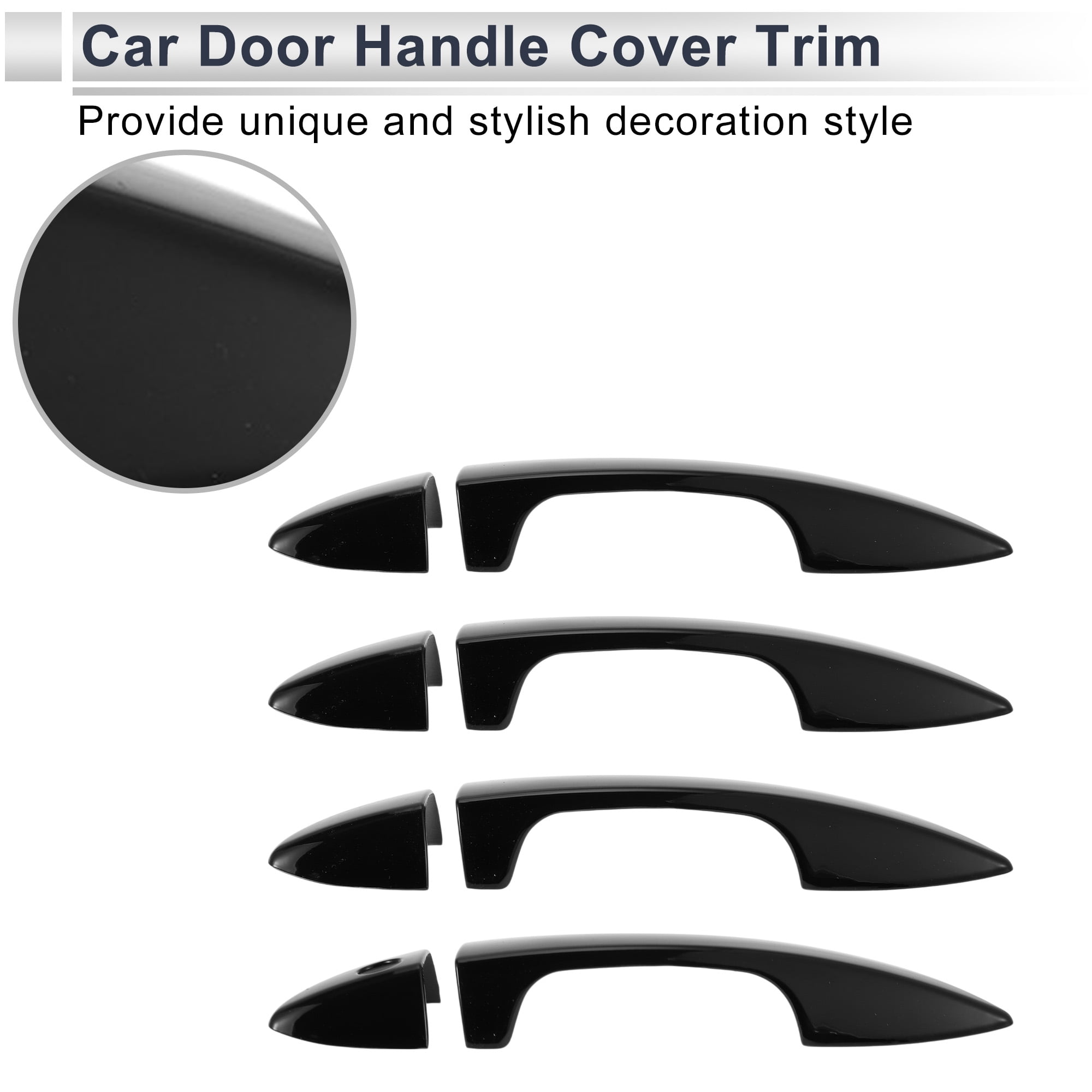Unique Bargains Door Handle Cover Trim Black for Toyota Corolla 2014-2018
