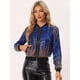 thumbnail image 2 of Disfraz de Navidad Chaqueta de Lentejuelas Allegra K Azul S, 2 of 6
