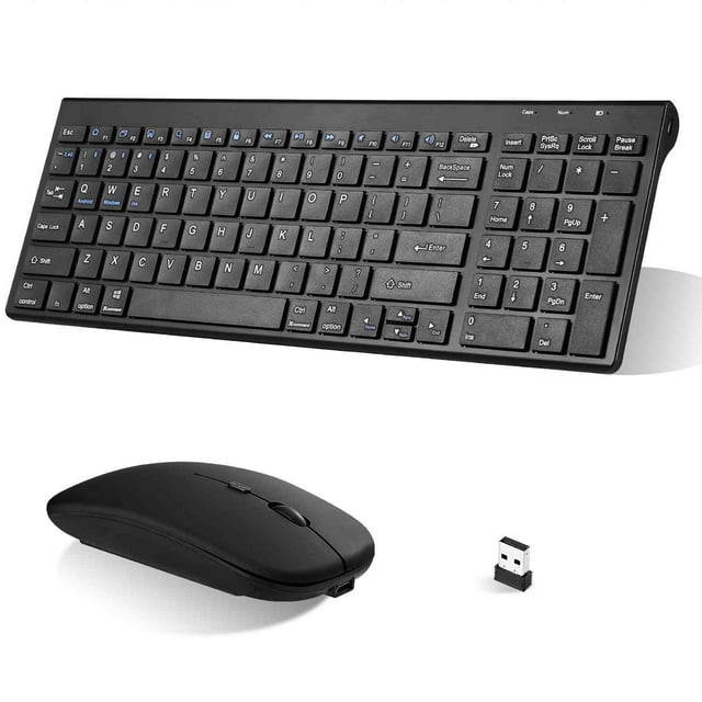 Rechargeable Wireless Keyboard Mouse, UrbanX Slim Thin Low Profile