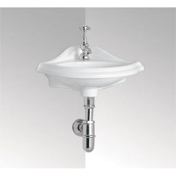 Isabella Corner Wall-Mounted Bathroom Sink in White