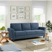 Lifestyle Solutions Alexa Sofa with Rolled Arms, Blue Fabric