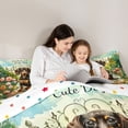 thumbnail image 4 of Manfei Kawaii Rustic Dachshund Bedding Comforter Set 7pcs for Kids, Spring Garden Flower King Bedding Sets, Groovy Floral Reversible Bed Sheets, Ultra Soft Bedroom Decor, 4 of 7
