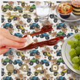 thumbnail image 6 of Monster Cartoon Truck White Pattern Round Tablecloth 60"x60", Wrinkle Resistant Wipeable Table Cover for Kitchen Dining Room Picnic Patio and Party, 6 of 6