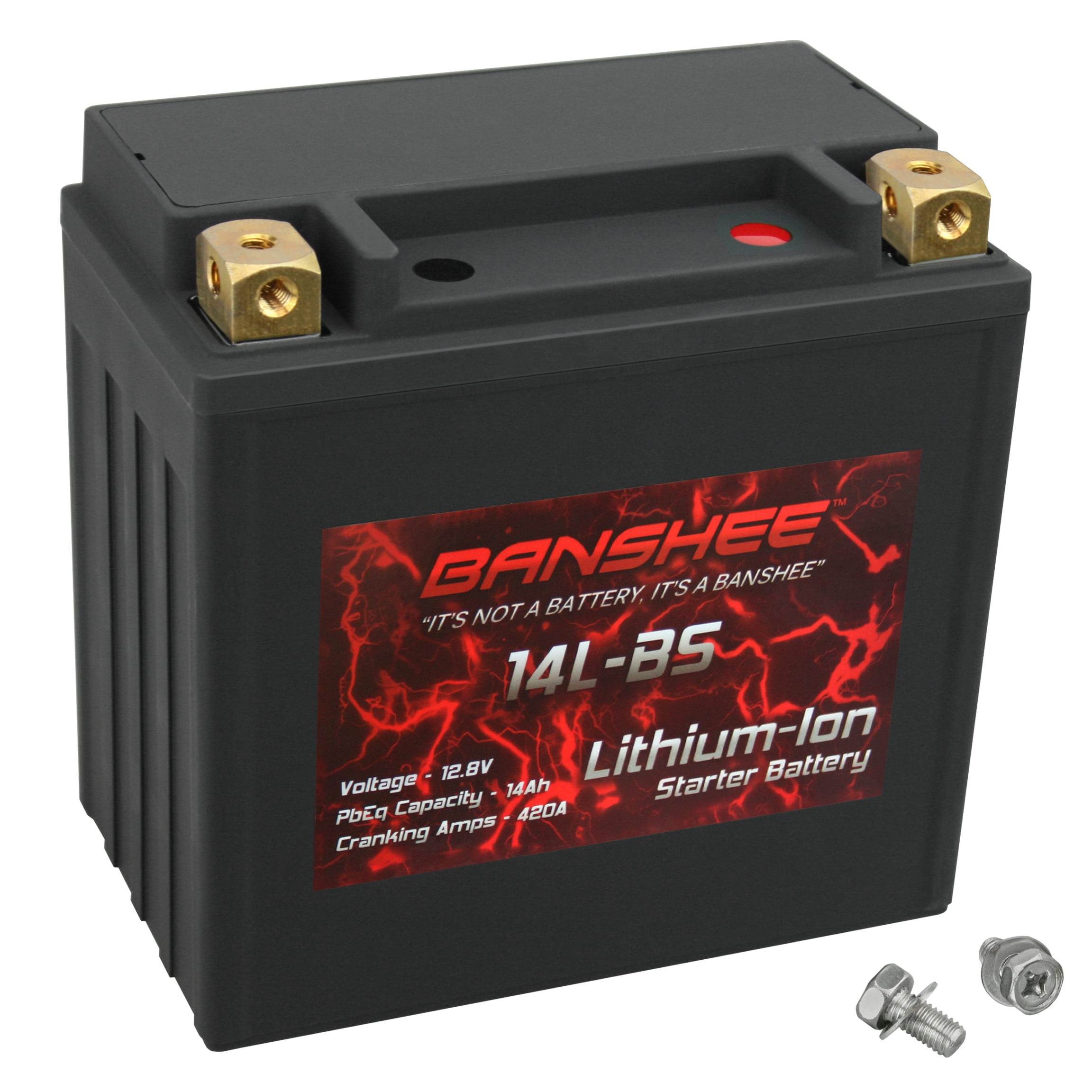 Banshee YTX14L BS Battery, Lithium Motorcycle Battery for Harleys, Honda's and More
