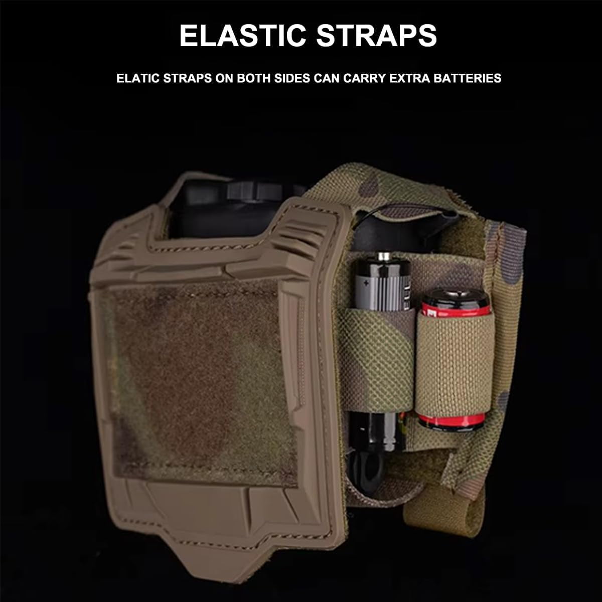 ABCISI Tactical Helmet Battery Pouch, Counterweight Pouch, Helmet Battery Pack Balance Weight Bag with Hook&Loop, Tactical Helmet Accessories, Green Camouflage