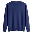 thumbnail image 3 of ZHOUCHANKIDS Women's 100% Merino Wool Lightweight V-Neck Cardigan Sweater Button Down Long Sleeve Knitwear Outwear Tops Blue XXL, 3 of 4