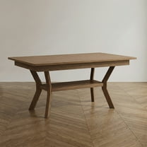 Furniture of America Hadar 1-Shelf Rectangle Wood Natural Tone Dining Table