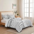 thumbnail image 5 of Quilts Twin XL Size, Grey Scallop Coastal Soft Comforter Bedding Set for Bed, Summer Beach Nautical Lightweight Quilted Bedspread with Pillow Cover(2 Pieces) for All Season, 68x98 Inch, 5 of 9