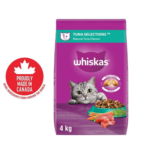 Whiskas Adult Dry Cat Food Tuna Selections, High Quality Protein 4kg