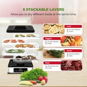 Rosewill Compact Rectangular Food Dehydrator, Brushed SS Outer housing, 5 layer trays (Entry model)