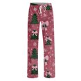 thumbnail image 6 of Hearthz Christmas Pants for Women Winter Super Soft Drawstring Pj Pants Women Fleece Wide Leg Xmas Womans Pants, 6 of 6