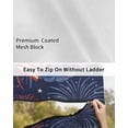 thumbnail image 6 of 4th of July RV Awning Sun Shade Screen 9'X7' Poppy Vase Mesh Sunscreen Patriotic American Flag Fireworks Awning Shade Screen with Zipper UV Blocker Completed Kits for RV Motorhome Camper, 6 of 7
