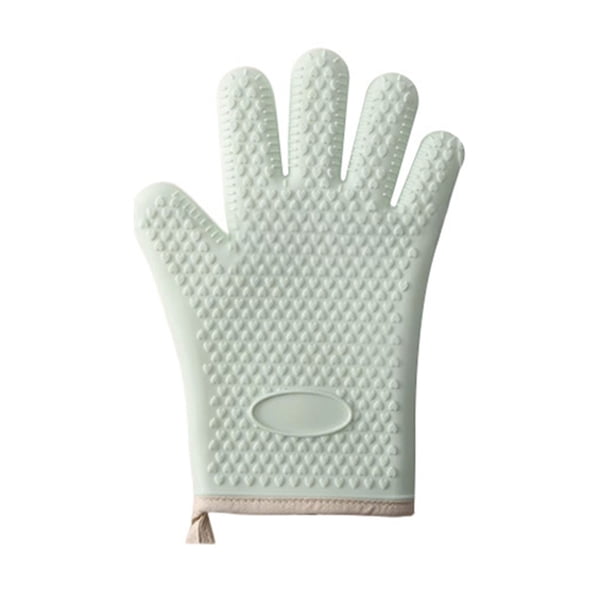1 guante de silicona para horno, resistente al calor, antideslizante, con forro de algodón, para freidora de aire, para hornear y asar.