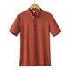thumbnail image 3 of Camisas Manga Larga Hombre Moda de primavera y verano para hombre, camisa informal de manga corta con cuello levantado, camisetas transpirables para hombre (Orange, 3XL), 3 of 4