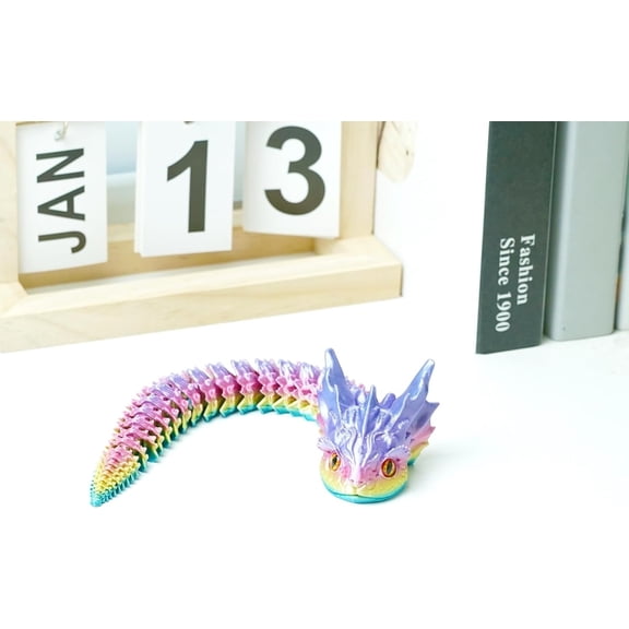 10.04inch 3D Printed Water Snake Models,Flexible Joint Animal lacertid Figurines, Stress Relief, Fidget restlessness, ADHD Toys, Surprise Fantasy Gifts (Random)