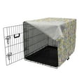 thumbnail image 3 of Floral Dog Crate Cover, Surreal Funny Flowers and Leaves Swirls Spirals Streaks, Easy to Use Pet Kennel Cover Small Dogs Puppies Kittens, 7 Sizes, Pale Lilac Khaki, by Ambesonne, 3 of 6