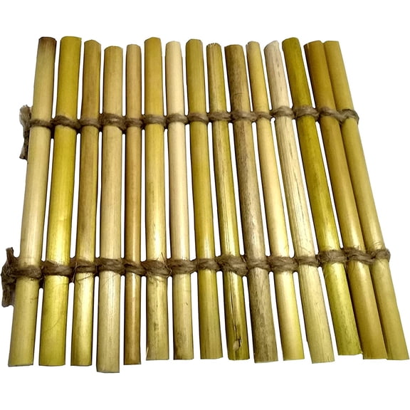 Rastogi Handicrafts Handmade Bomboo Coasters -Natural Eco-Friendly Cup Dishes Insulated & Base Plates Hot Pads Pot Holder 4" 1 Piece (LHD-1208)