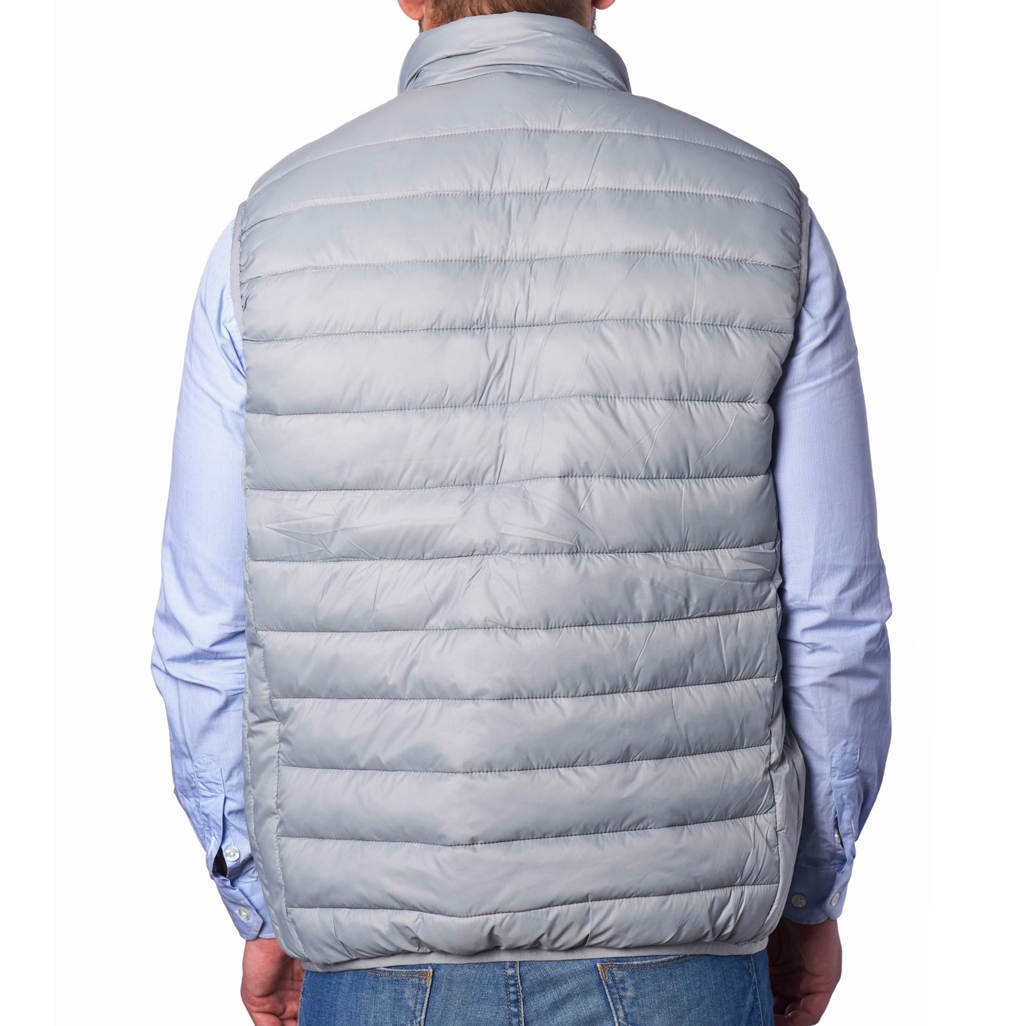 Down Vest Outfit Mens Grey Puffer Vest New Design Fashion Zipper