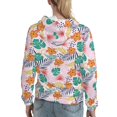 thumbnail image 7 of Salouo Tropical Plants Pattern Hoodie Sweatshirts for Women, Autumn Pullover Hoodie Workout Sweat Women's Long Sleeve Preppy Sweatshirts-Small, 7 of 7