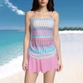 thumbnail image 2 of Fadeal Bathing Suit for Women Women Plus Size Tankini Swimsuits Two Piece Color Block Cutout Flowy Tummy Bathing Suits with Shorts Plus Size Bathing Suit for Women Pink M, 2 of 4