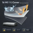 thumbnail image 6 of Quictent 12x20 ft Heavy Duty Carports with Side Zipper Doors & Snowproof Steel Cables & Ventilated Windows, Waterproof Storage Shelter for Outdoor Equipment, Gray, 6 of 9