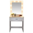 thumbnail image 4 of White Vanity Set With Mirror, Bedroom Dressing Make Up Table W/10 LED Lighted Bulbs, 4 of 4