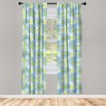 thumbnail image 3 of Ambesonne Fashion Curtains, Tropical Colors Boho Art, Pair of 28"x63", Yellow Green Azure Blue, 3 of 5