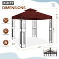 thumbnail image 5 of EAGLE PEAK 8 ft. x 8 ft. Outdoor Patio Gazebo with Double Roof,Red, 5 of 8