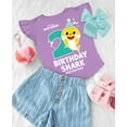 thumbnail image 6 of Tstars 2nd Birthday Baby Shark Shirt 2 Year Old Birthday Toddler Girl Ruffle Sleeve Top 4T Lavender, 6 of 8
