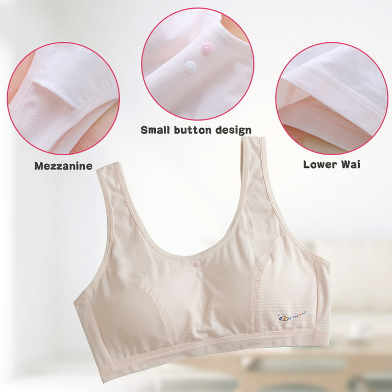 CNKOO Pro Teens Bra for 8-15 Years old 95% Cotton Bralette Comfortable  Underwear No Underwire Padded Vest-style Sport Bra for Girls