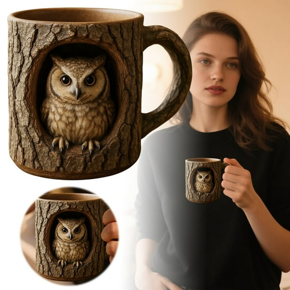 Unique Owl Shaped Glass Mug With Handle For Hot And Cold Beverages Ideal Animal Themed Drinking Cup Coffee Enthusiasts