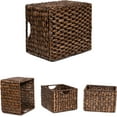 thumbnail image 6 of BirdRock Home Storage Shelf Baskets Abaca Seagrass Wicker Baskets with Handles - Set of 3 - Brown Wash, 6 of 7