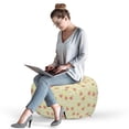thumbnail image 2 of Ladybug Pouf Cover with Zipper, Bugs and Flourishing Daisies Pattern Pastel Colored Illustration, Soft Decorative Fabric Unstuffed Case, 30" W X 17.3" L, Pale Yellow White, by Ambesonne, 2 of 5