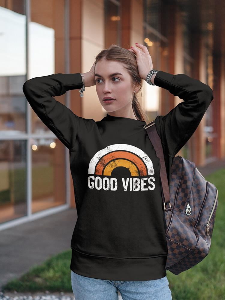 Good vibes sweatshirt rainbow Clearance