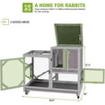 thumbnail image 4 of 2-Story Rabbit Hutch Bunny Cage with Leak-Proof Trays & Chew-Proof Ramp - Indoor/Outdoor 39.3" Wooden Rabbit Cage with Wheels for Rabbits, Guinea Pigs, Small Animal (Grey), 4 of 13