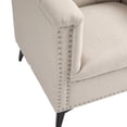 thumbnail image 6 of Modern Accent Chair, Mid Century Single Sofa Chair with Button Tufted Backrest and Silver Rivet, Upholstered Arm Chair with Solid Metal Legs, Comfy Armchair for Living Room, Bedroom, Office, 6 of 8