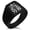 Black, variant on Stainless Steel Ishida Samurai Crest Needle Stripe Pattern Biker Style Polished Ring