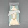 thumbnail image 1 of Ambesonne Grunge Bedding Set 3 Pcs, Sketch Bride Dress, Twin, Pale Blue and White, 1 of 3