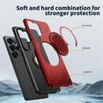 thumbnail image 5 of For Samsung Galaxy S24 FE 5G Ultra Slim Hybrid TPU+PC Protective Cover with Metal Rotation Holder , Compatible MagSafe, Military Grade Shockproof Phone Case Cover,Red, 5 of 7