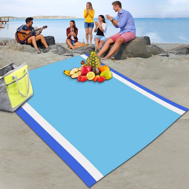 Manta de playa, manta de picnic al aire libre estera de playa a prueba de agua sin arena grande Wmkox8yii jkg1154