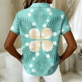 thumbnail image 5 of Bbyeadc Hawaiian Short Sleeve Shirts for Women Collared Shirts Button Down Breathable Tee Fashion Summer Beach Top,Cyan(M), 5 of 5
